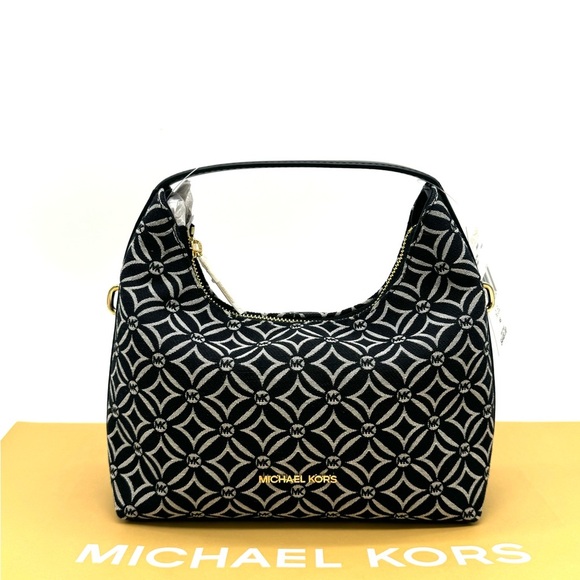 Michael Kors Ember Small Logo Jacquard Messenger Bag Black